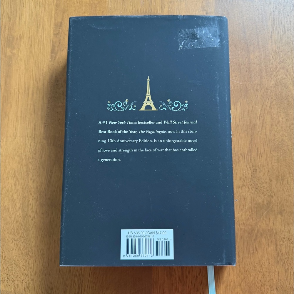 Kristin Hannah "The Nightingale" 10th Anniversary Edition - Black & Gold - Picture 8 of 8